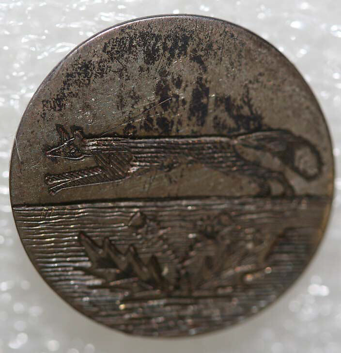 Button, metal, British