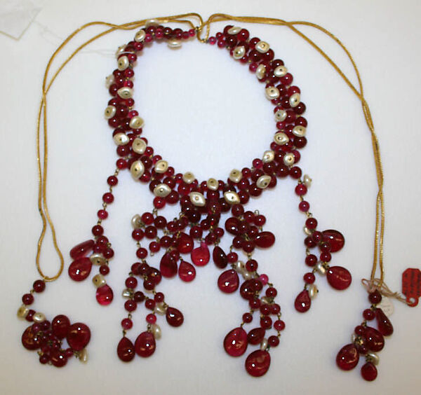 Necklace, House of Chanel (French, founded 1910), metal, glass, pearls, French 