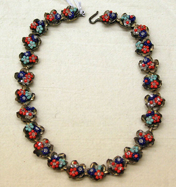 Necklace, House of Chanel (French, founded 1910), metal, glass, French 