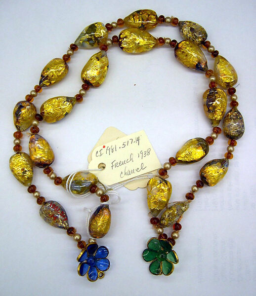 Necklace, House of Chanel (French, founded 1910), glass, French 