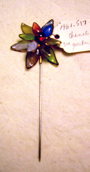 Stickpin, House of Chanel (French, founded 1910), glass, metal, French 