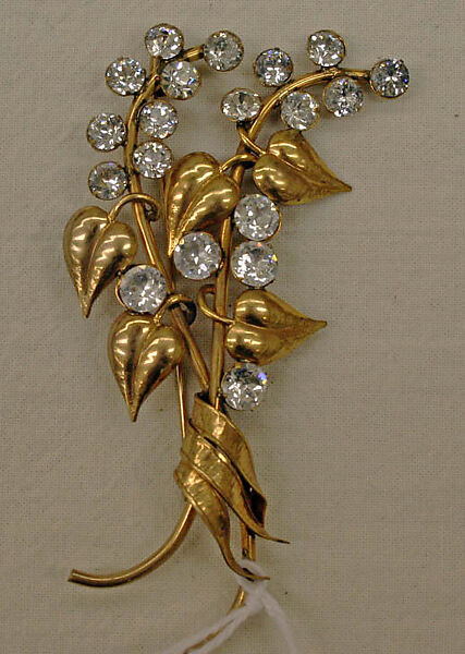 Pin, Jean Dessès (French (born Egypt), Alexandria 1904–1970 Athens), metal, rhinestones, French 