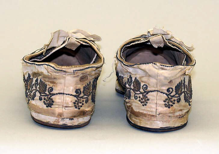 Shoes, silk, leather, metallic, European