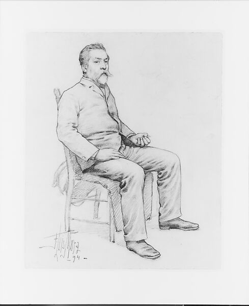 The Artist's Father, F. Luis Mora (American (born Uruguay), Montevideo 1874–1940 New York), Graphite on off-white laid paper, American