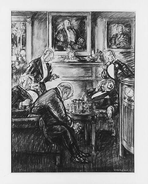 Union League, Wallace Morgan (American, New York 1873–1948), Charcoal and white gouache on off-white wove paper, American