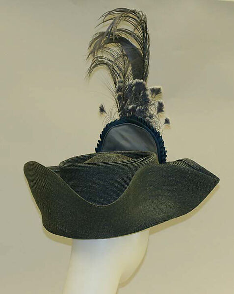 Tricorne, straw, French