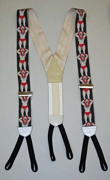 Suspenders, Calvin Curtis, silk, elastic, metal, American