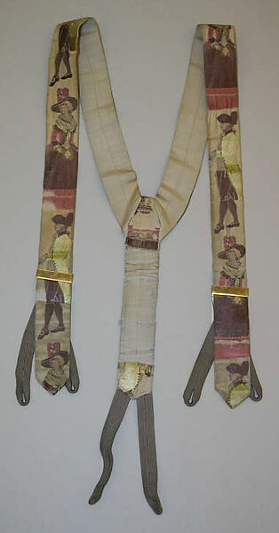 Suspenders, Calvin Curtis, silk, elastic, metal, American