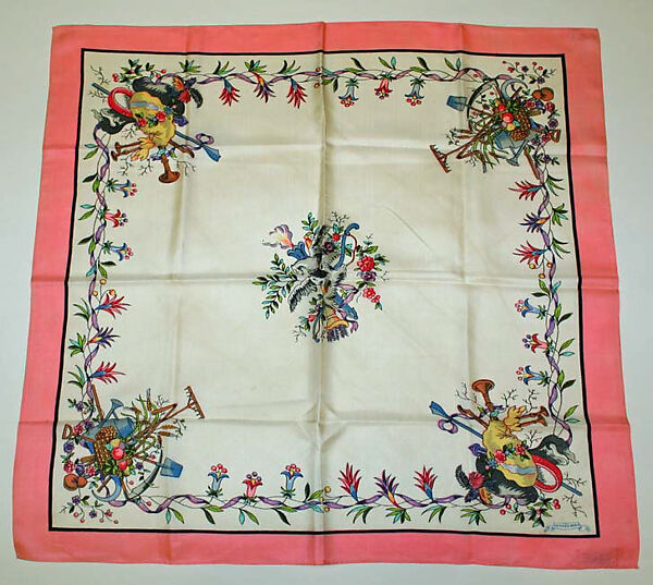 Scarf, Hermès (French, founded 1837), silk, French 