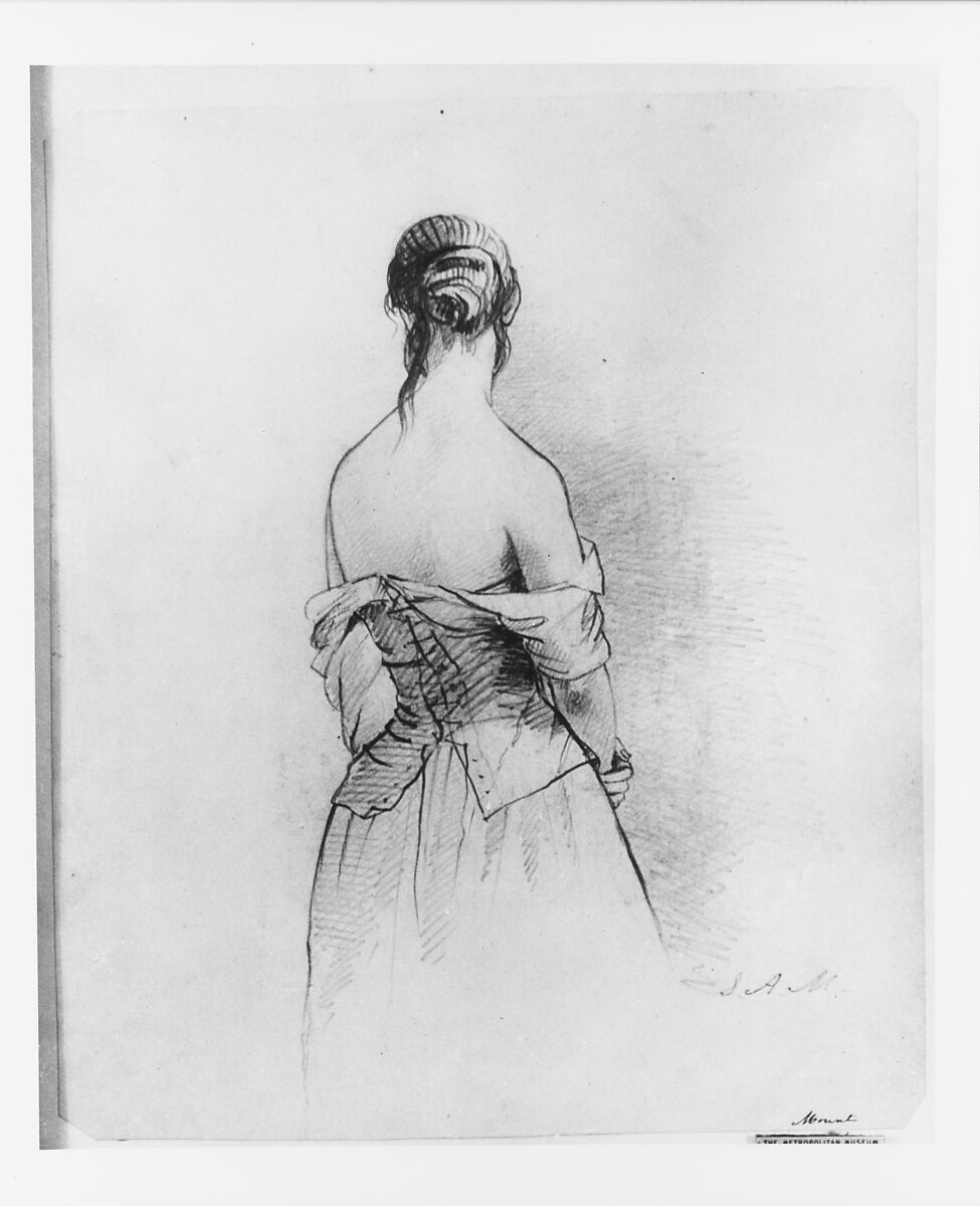 Back of a Woman (from McGuire Scrapbook), Shepard Alonzo Mount (1804–1868), Graphite on white wove paper, American