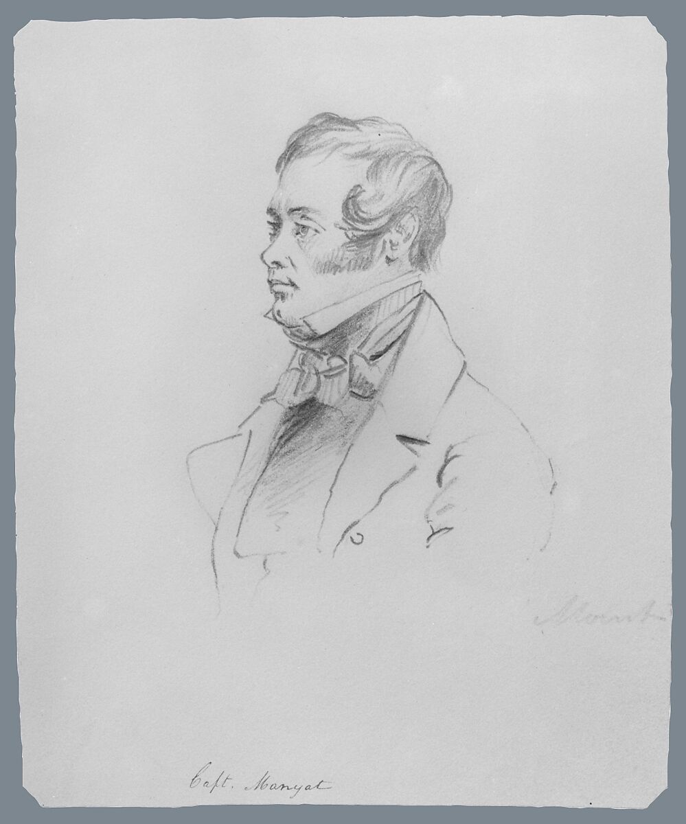 Captain Manyat (from McGuire Scrapbook), Shepard Alonzo Mount (1804–1868), Graphite on off-white wove paper, American