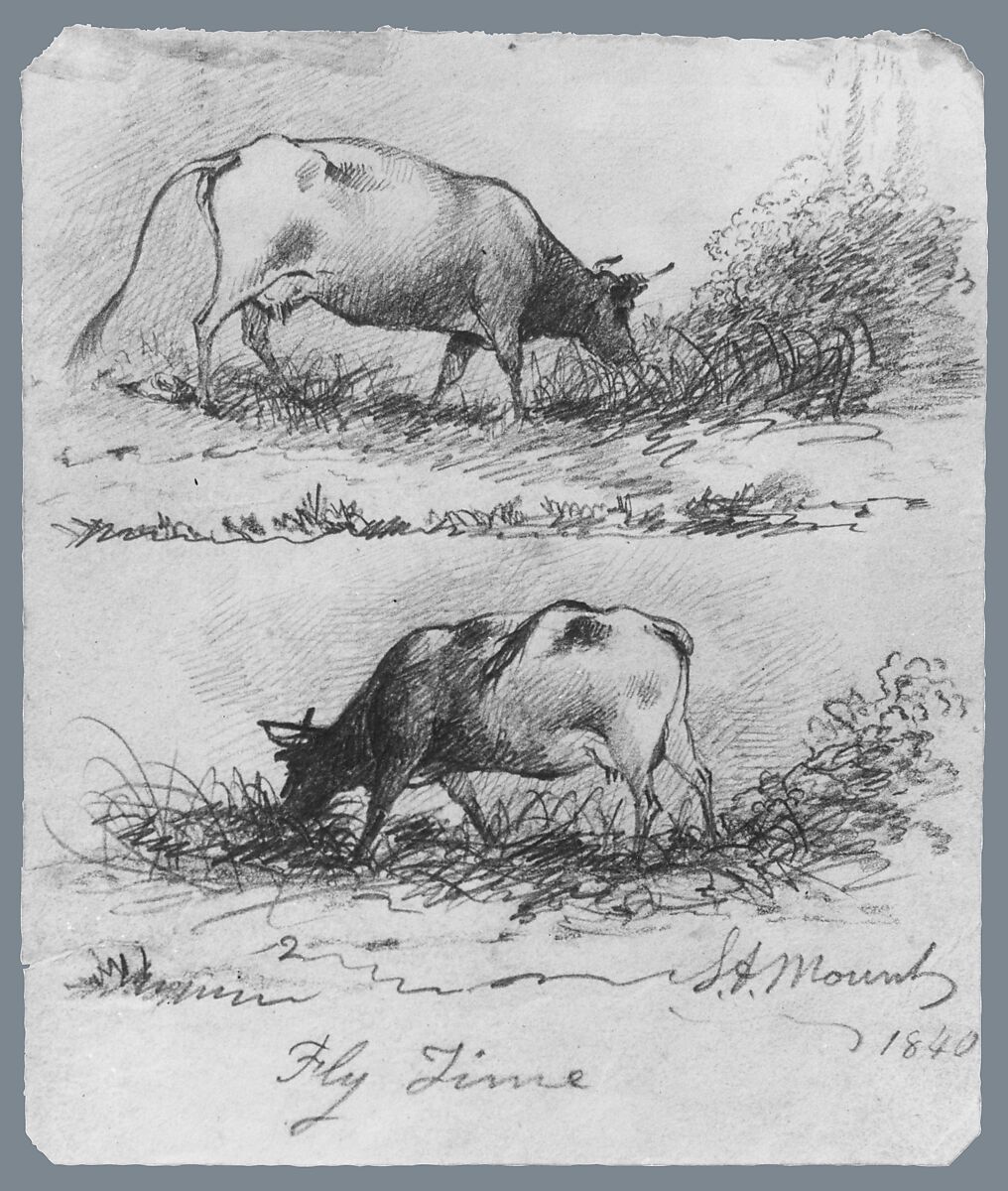 Fly Time (from McGuire Scrapbook), Shepard Alonzo Mount (1804–1868), Graphite on off-white heavy-weight wove paper, American