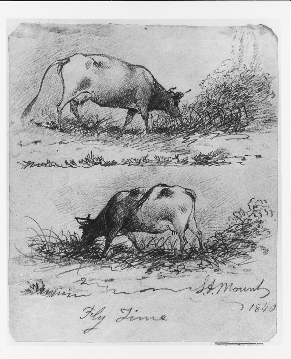 Fly Time (from McGuire Scrapbook), Shepard Alonzo Mount (1804–1868), Graphite on off-white heavy-weight wove paper, American 