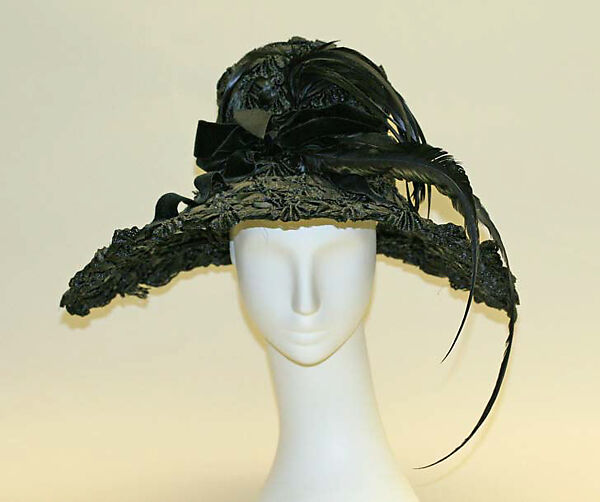 Hat, William J. (American, 1948–1962), nylon, silk, feathers, straw, American 