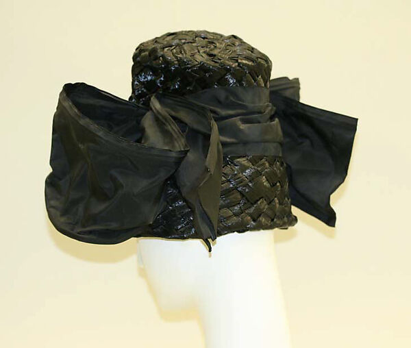 Toque, William J. (American, 1948–1962), raffia, silk, American