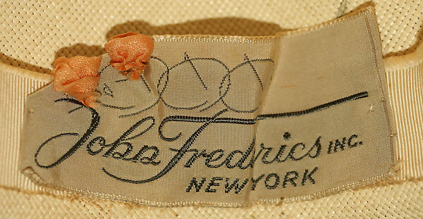 Hat, John-Frederics, Inc. (American, 1929–1948), straw, American