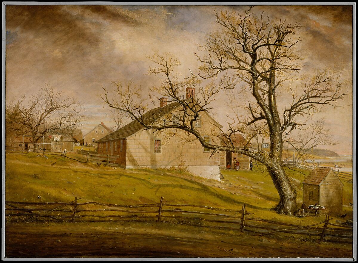 Long Island Farmhouses, William Sidney Mount (American, Setauket, New York 1807–1868 Setauket, New York), Oil on canvas, American 