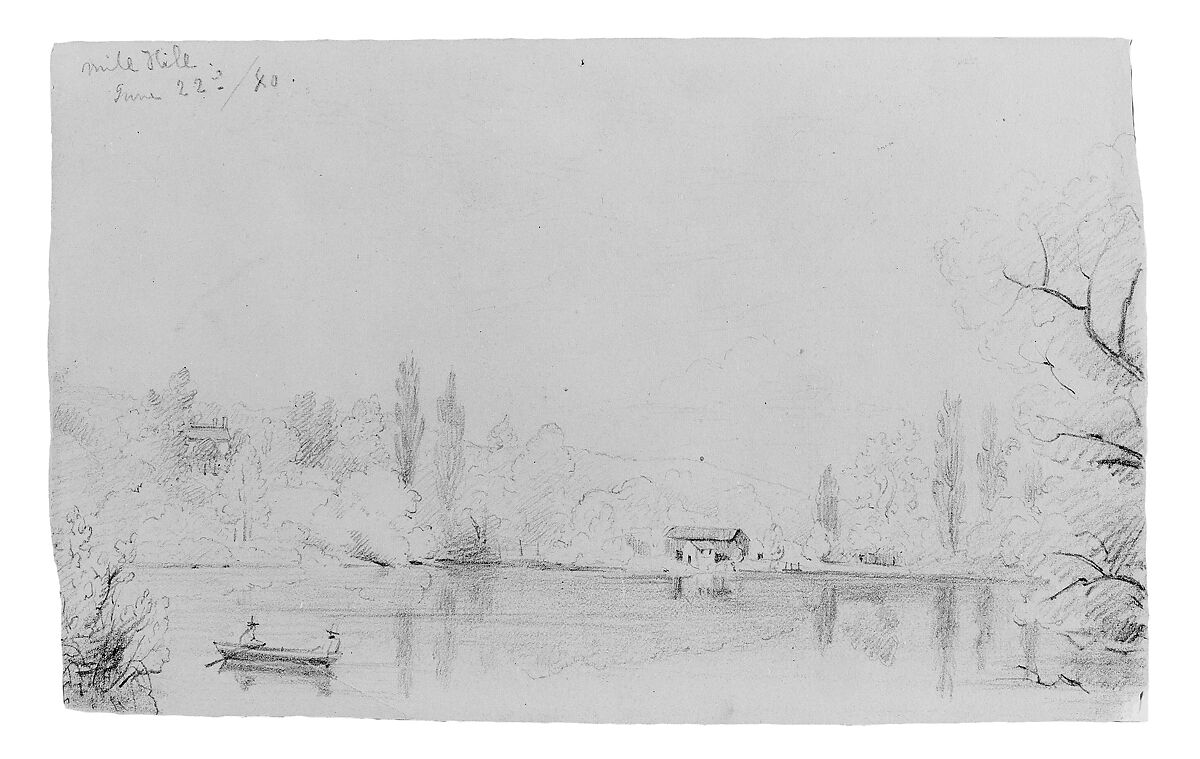 Mill Hill, William Sidney Mount (American, Setauket, New York 1807–1868 Setauket, New York), Graphite on light buff-colored wove paper, American 