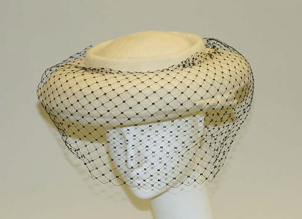 Hat, John-Frederics (American, 1929–1948), wool, cotton, American 