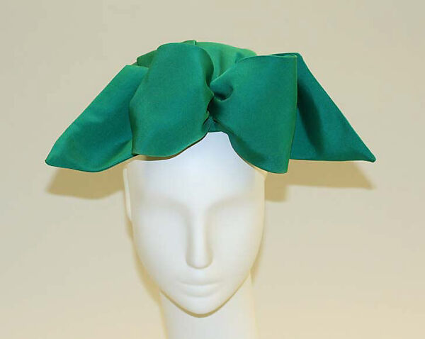 Pillbox hat, Sally Victor (American, 1905–1977), silk, American 