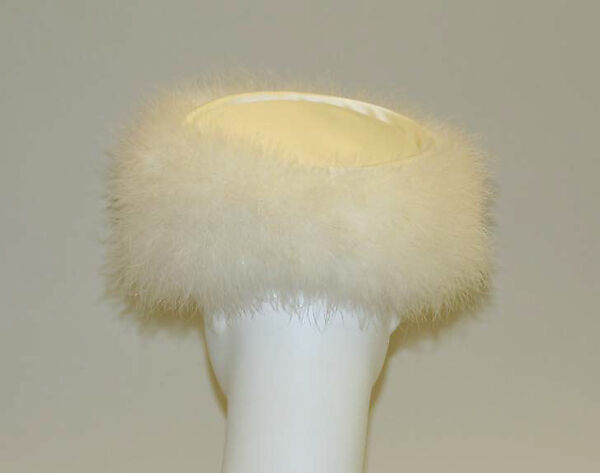 Toque, nylon, feathers, American