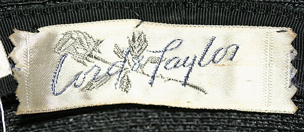 Hat, Lord &amp; Taylor (American, founded 1826), straw, silk, American