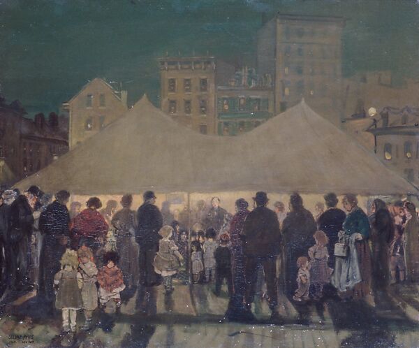 The Mission Tent, Jerome Myers (American, Petersburg, Virginia 1867–1940 New York), Oil on canvas, American