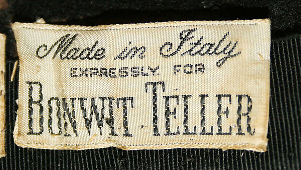 Hat, Bonwit Teller &amp; Co. (American, founded 1907), fur, wool (probably), Italian