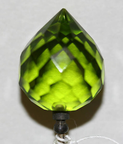 Hatpin, metal, glass, probably European