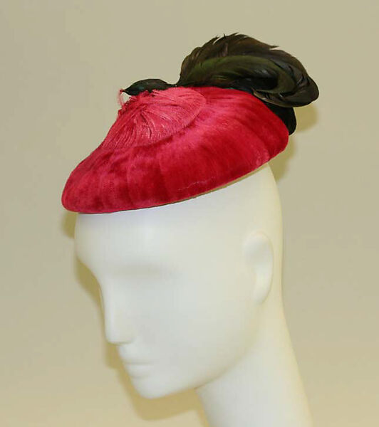 Cocktail hat, feathers, cotton, French 