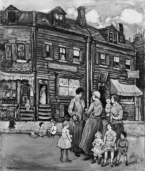 Street Group, Jerome Myers (American, Petersburg, Virginia 1867–1940 New York), Oil on canvas, American