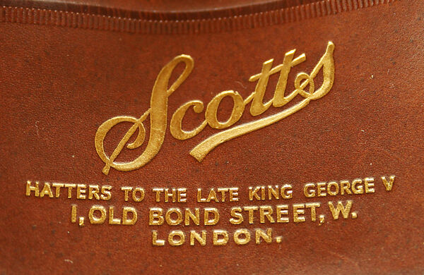 Hat, leather, wool (probably), fur, British