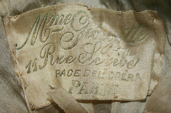 Bonnet, straw, silk, French