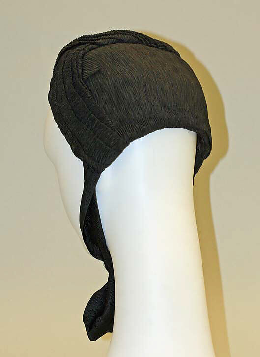 Mourning bonnet, silk, American or European