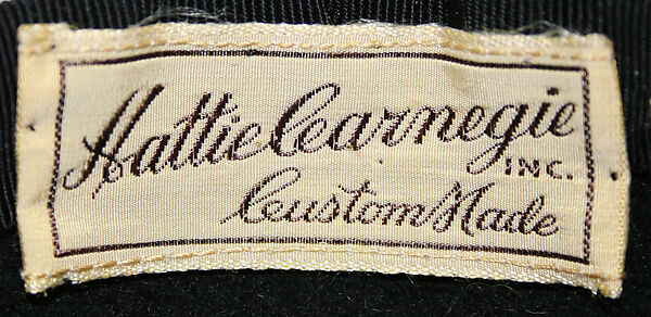 Hat, Hattie Carnegie, Inc. (American, 1918–1965), wool, American