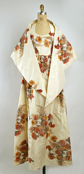 Evening ensemble, Emma Gibbs-Battie, (a, b) silk
(c) straw, American 