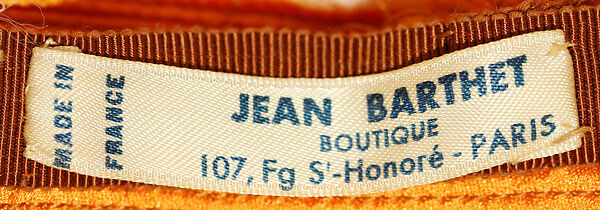 Hat, Jean Barthet (French, 1930–2000), silk, French