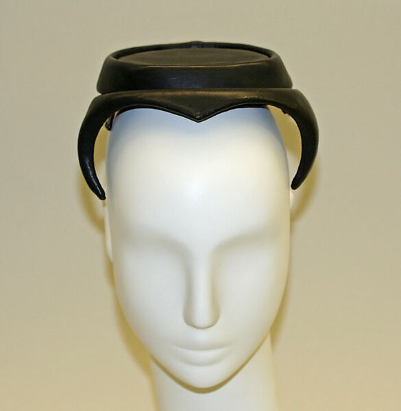 Cocktail hat, Mr. John, Inc. (American, 1948–1970), leather, American 