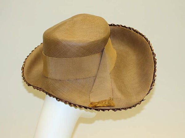Hat, Lord &amp; Taylor (American, founded 1826), straw, British