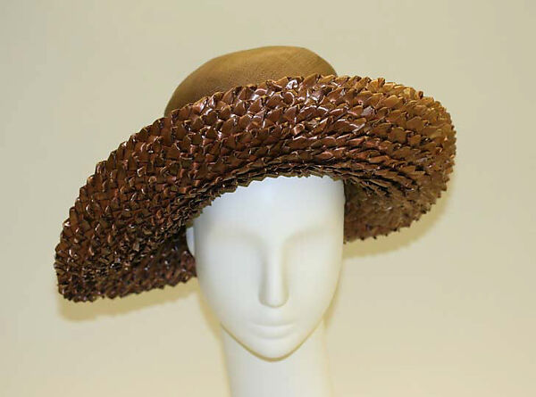 Hat, Lord &amp; Taylor (American, founded 1826), straw, British 