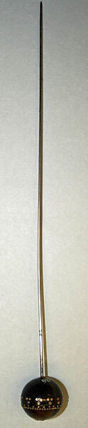 Hatpin, tortoise shell, metal, American 