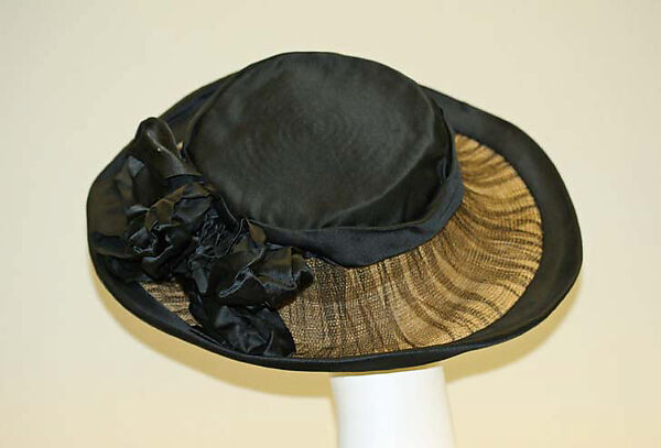 Hat, straw, silk, American 