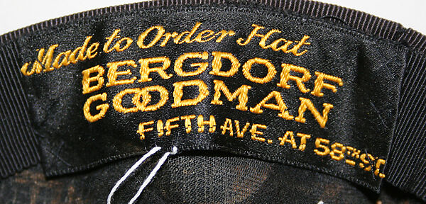 Calot, Bergdorf Goodman (American, founded 1899), silk, American