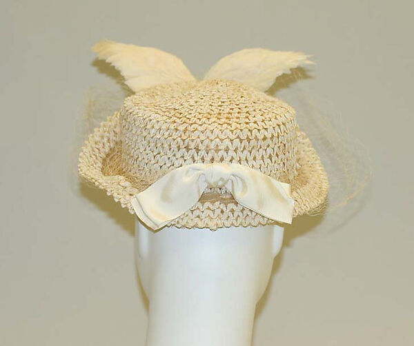 Hat, Bergdorf Goodman (American, founded 1899), straw, silk, horsehair, American