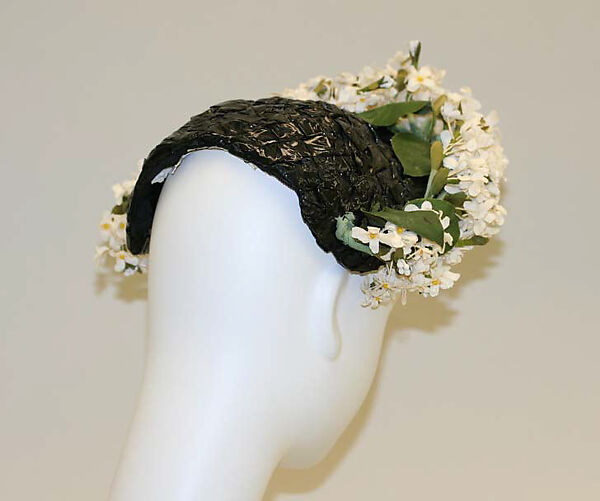 Hat, Sally Victor (American, 1905–1977), Plastic (cellophane), American