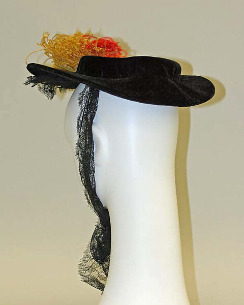 Hat, Sally Victor (American, 1905–1977), ostrich feathers, American
