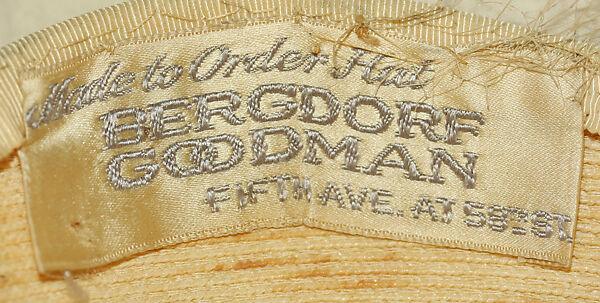 Calot, Bergdorf Goodman (American, founded 1899), straw, American