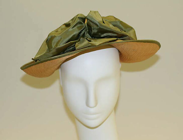 Hat, Bergdorf Goodman (American, founded 1899), straw, rayon, American 