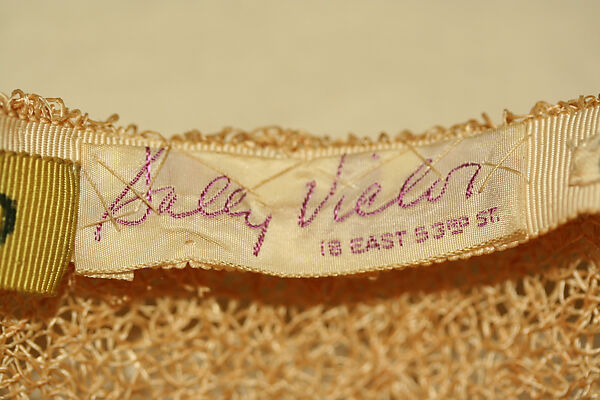 Hat, Sally Victor (American, 1905–1977), straw, American