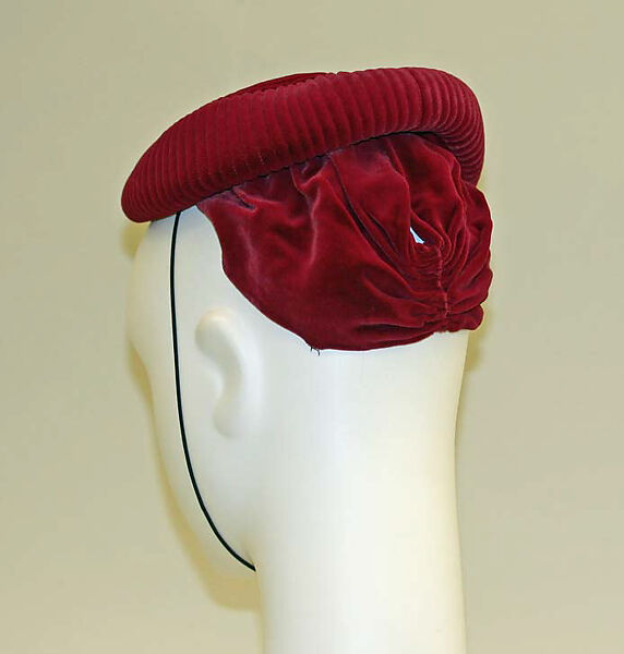 Toque, Hattie Carnegie, Inc. (American, 1918–1965), rayon, American
